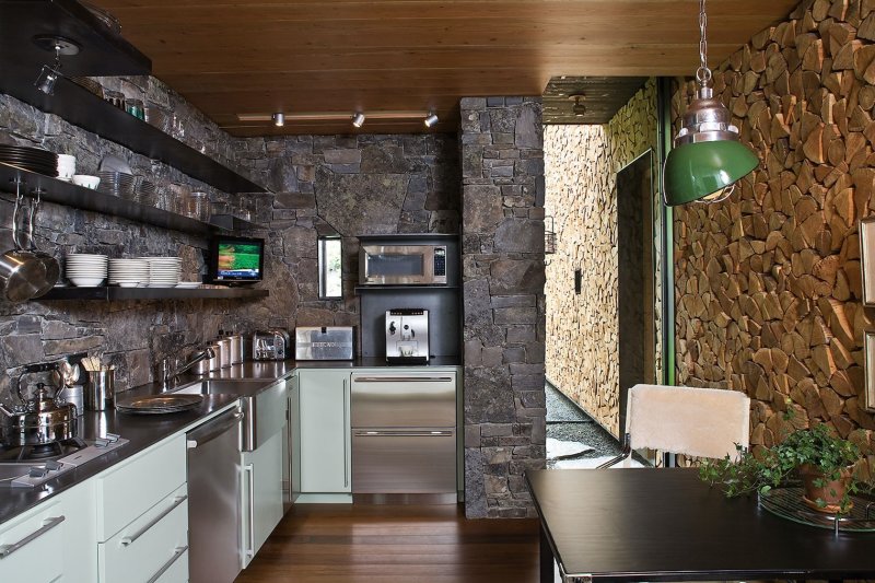 Kitchen decoration with decorative stone