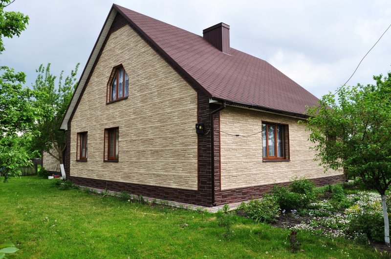 Houses decoration with facade panels