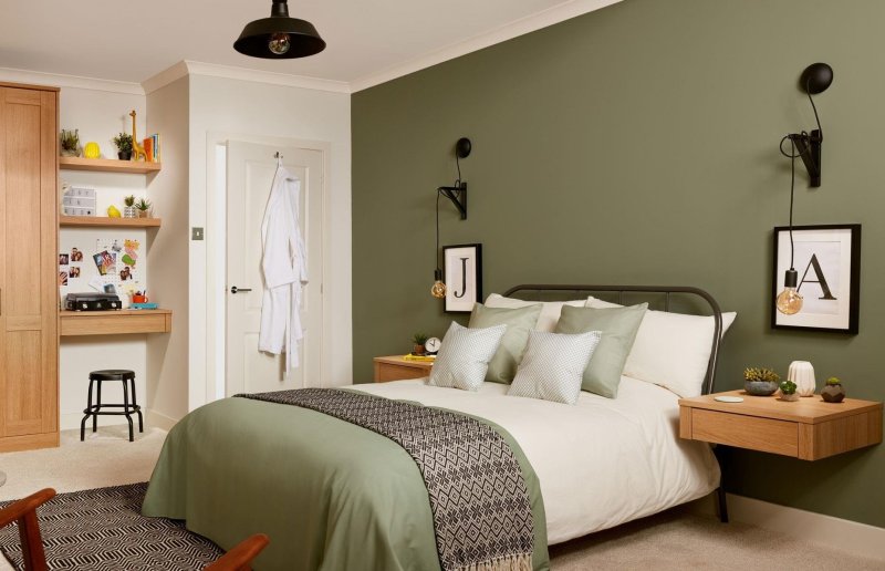 Olive -tones bedroom