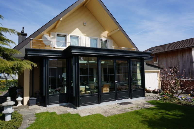 Glazed veranda to the house