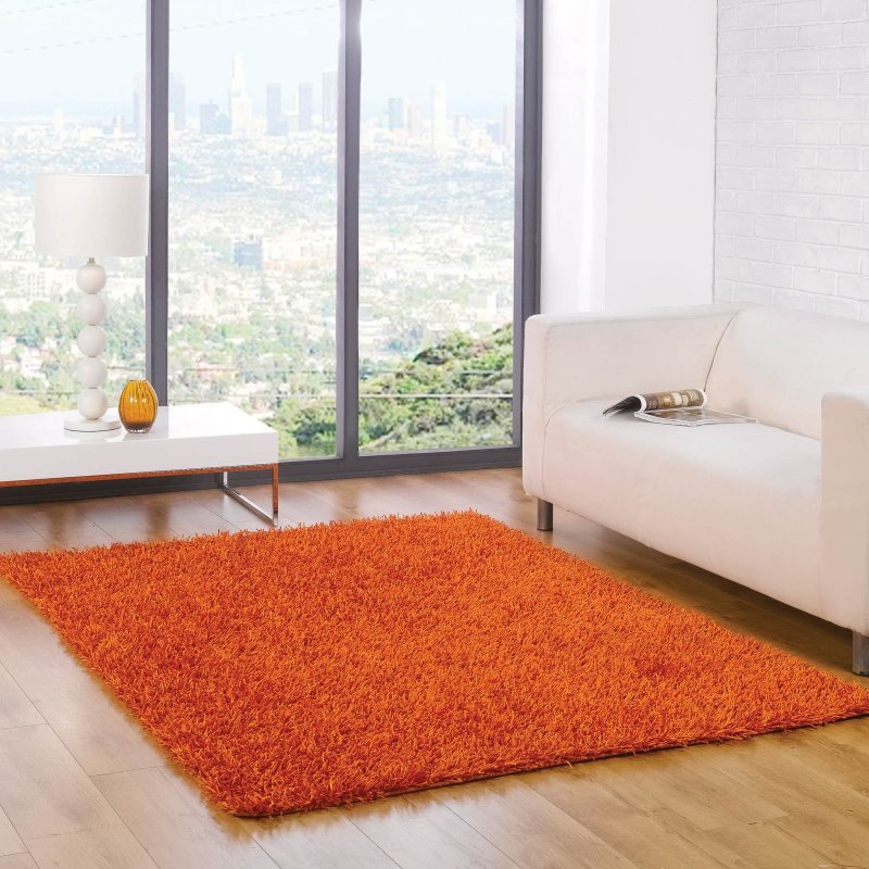 Orange carpet in the interior