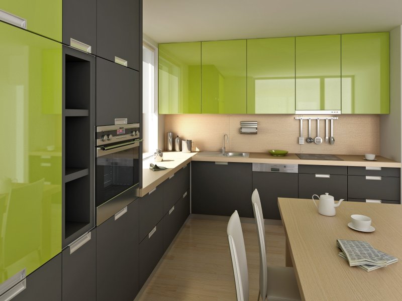 Green tones kitchens