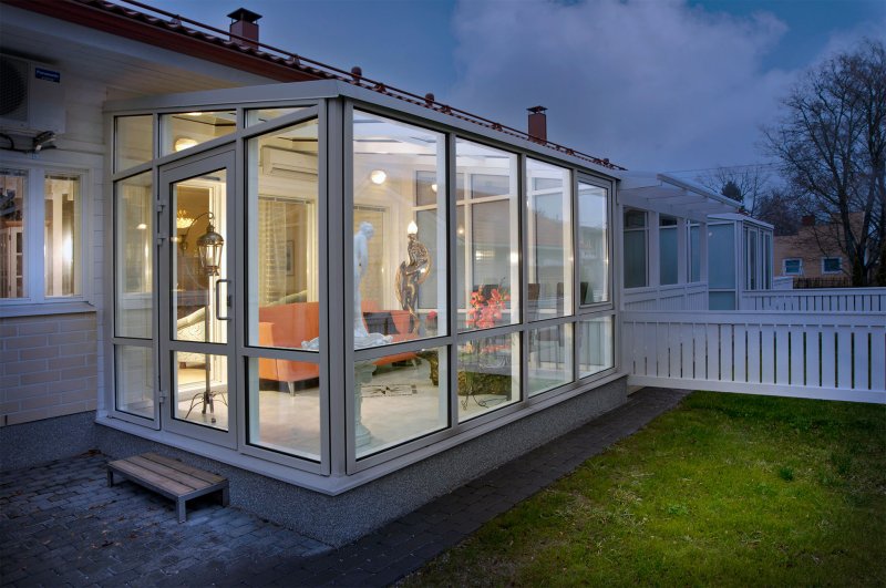 Glazed veranda to the house