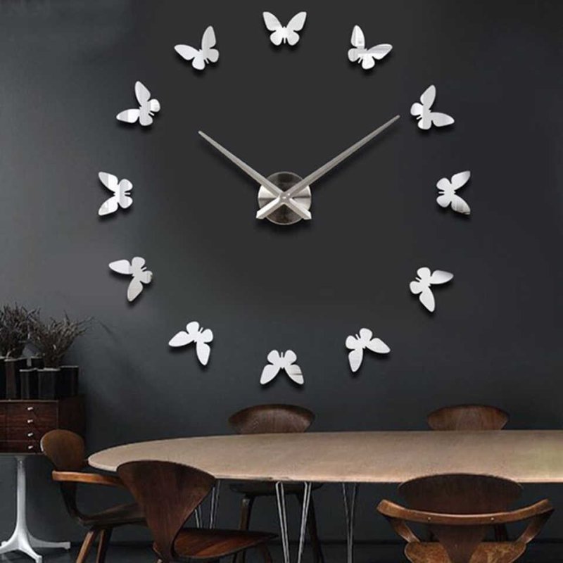 Watch with butterflies wall