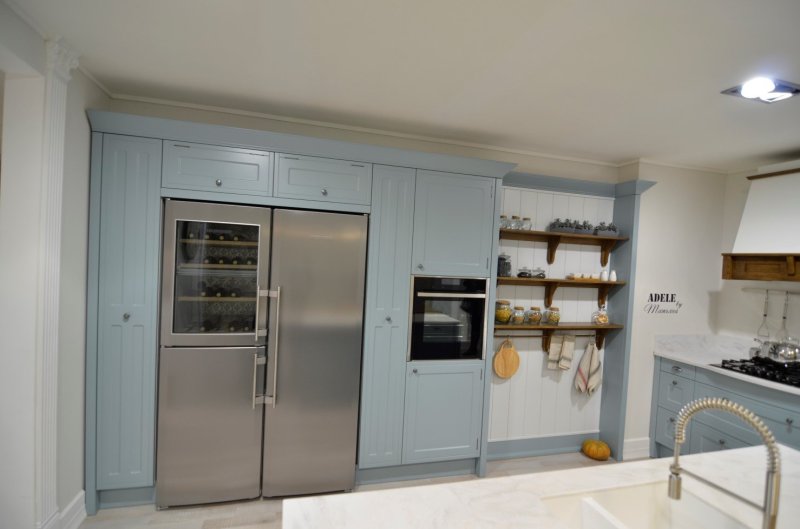 Refrigerator in the interior of the kitchen