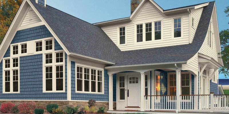 Vinyl siding Brick House