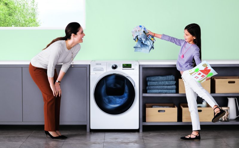 Washing machine in the interior