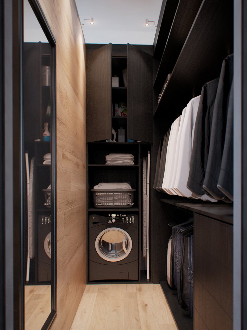 Wardrobe with washing machine