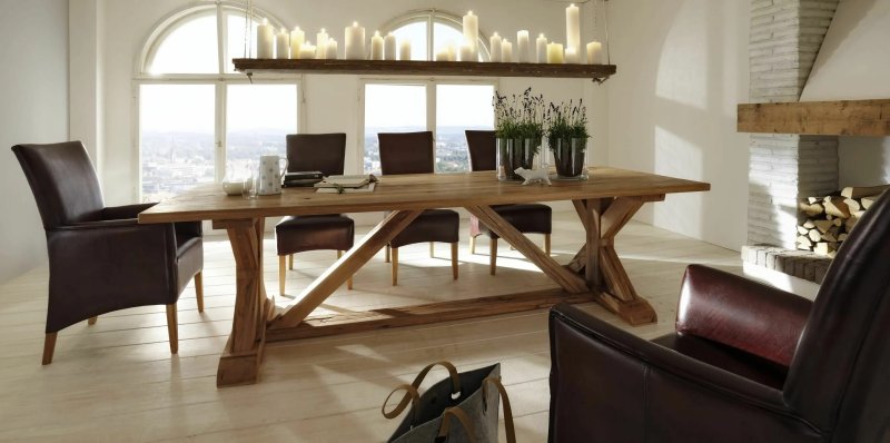 Dining table made of wood