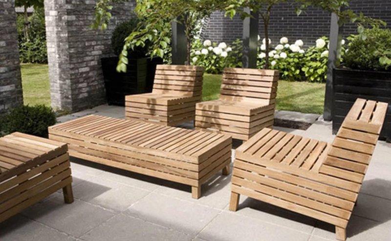 Garden furniture made of wood palett