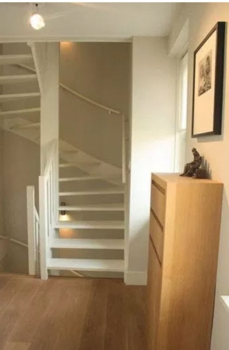 Staircase between two walls