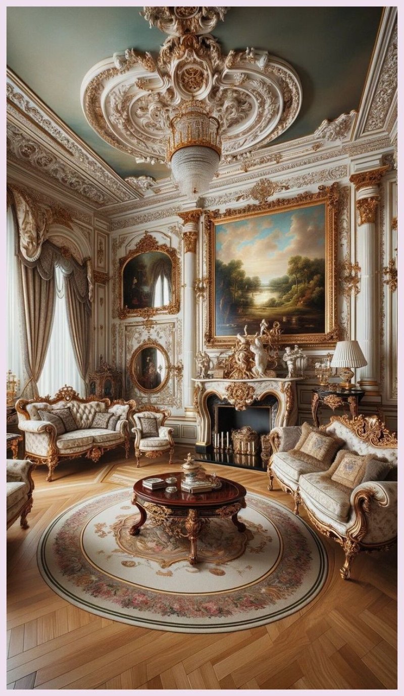 Interiors in the style of Empire Rococo