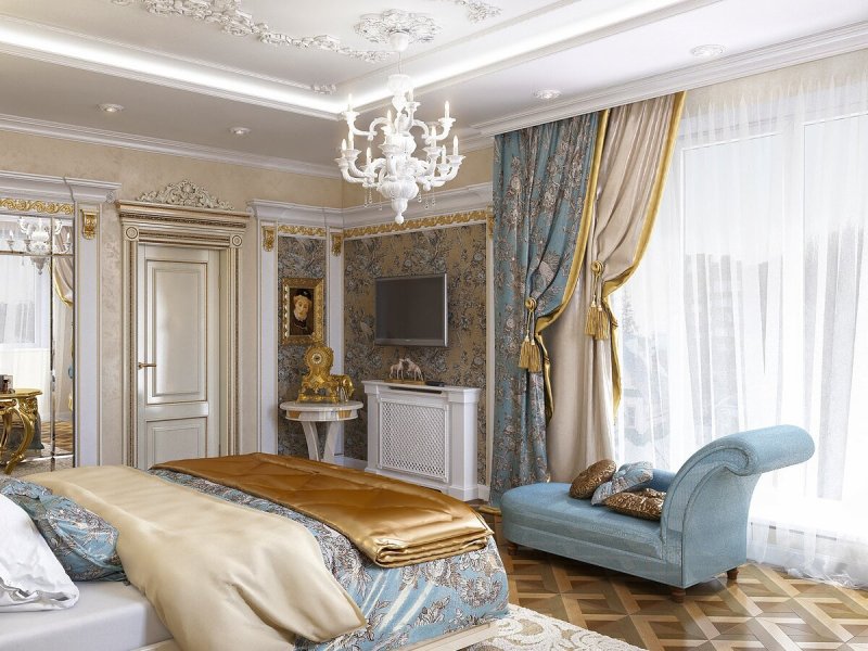 The classic interior of the bedroom