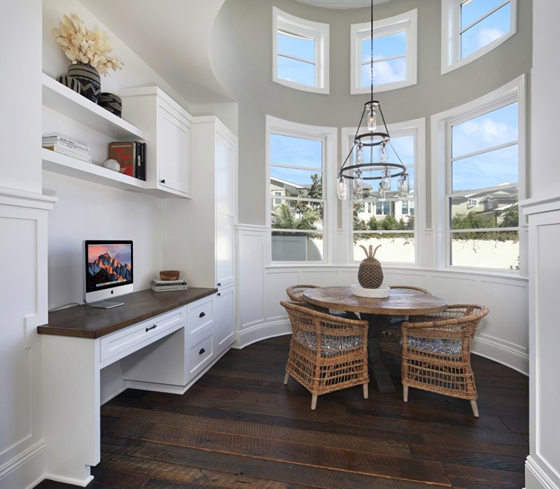 Living room with a round table