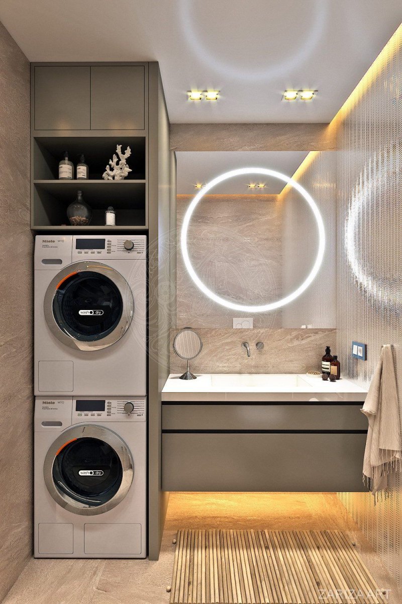 Bathroom with a washing machine