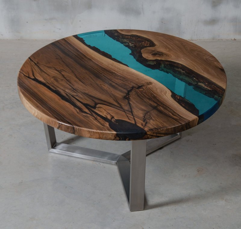 Epoxy and wood table