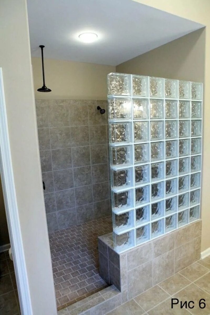 Glass block septum shower glass blocks