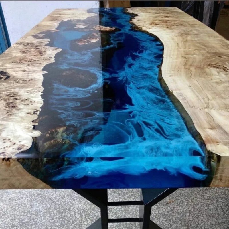 Slab and epoxy resin countertop