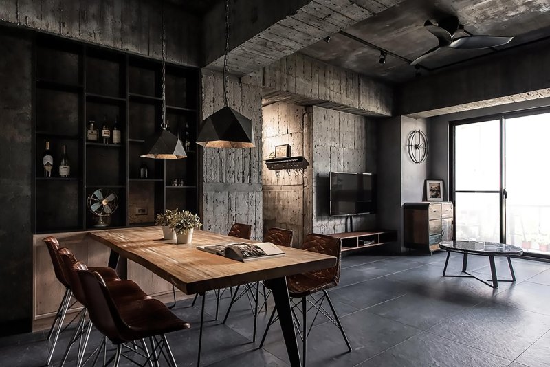 Interior in the style of industrial chic