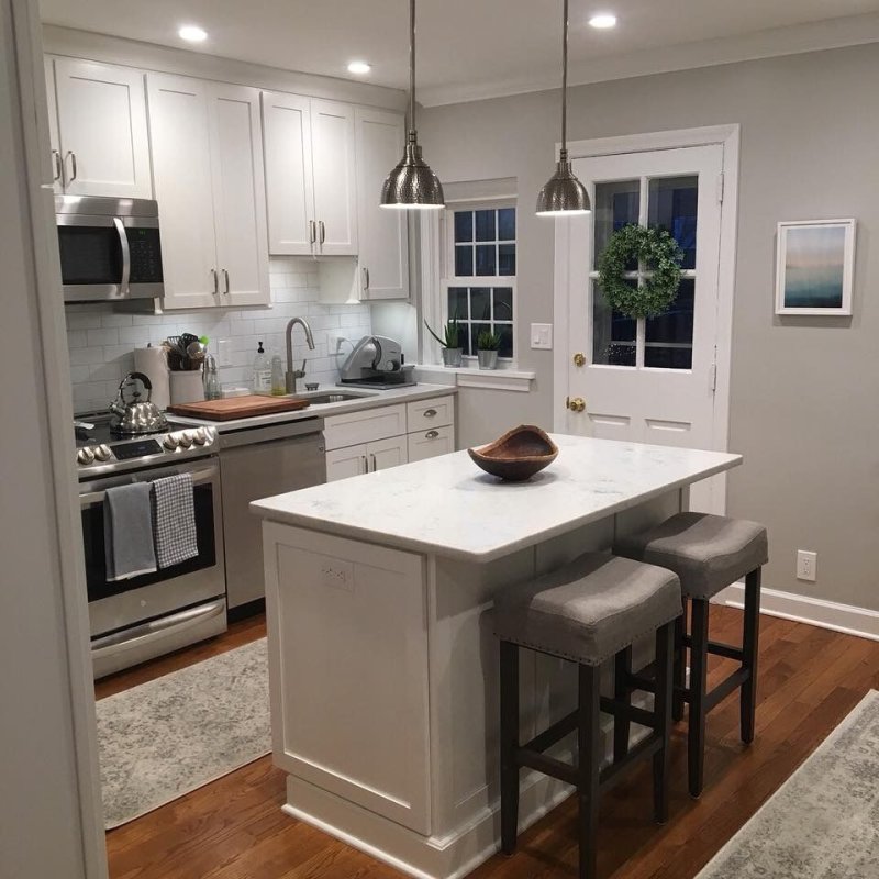 Kitchen island with a dining Ikea zone