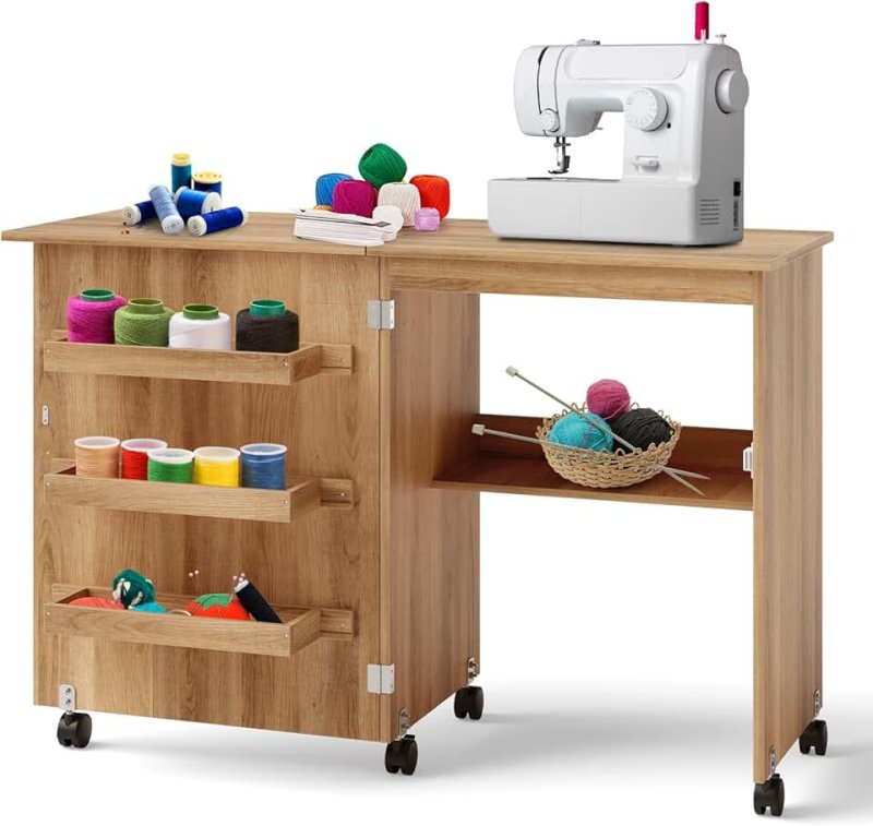 Folding sewing table