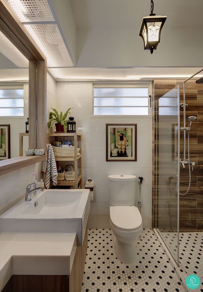 The interior of the bathroom in a modern style