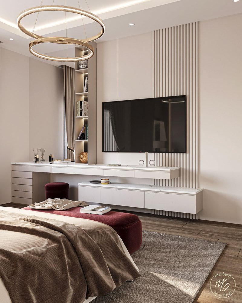 The bedrooms are modern