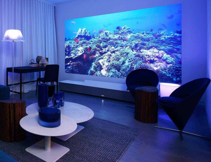 Aquarium in the interior of the house