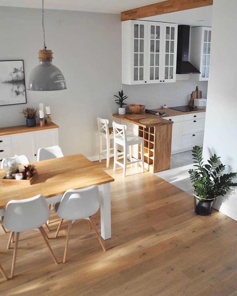 Kitchen Living room in the Scandinavian style