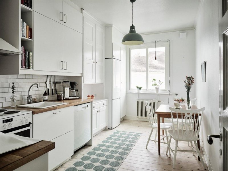 Kitchen interior Scandinavian style 9m2