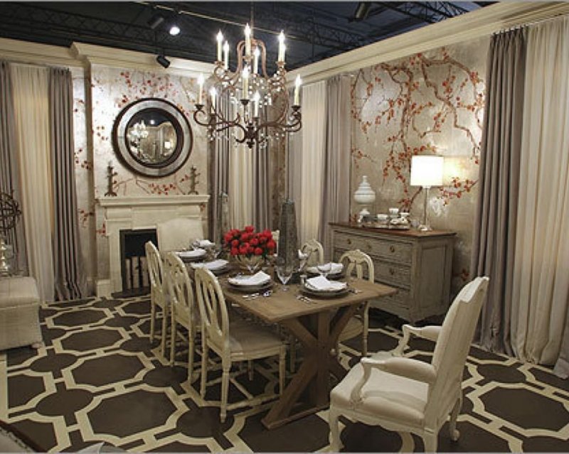 Kitchen living room in neoclassic style