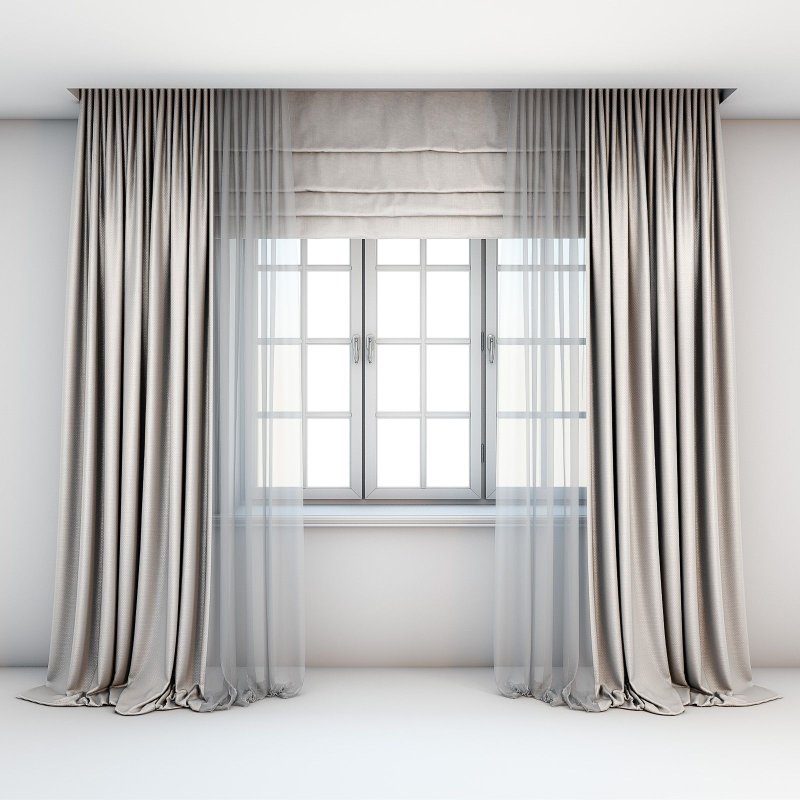 Gray curtains are dense