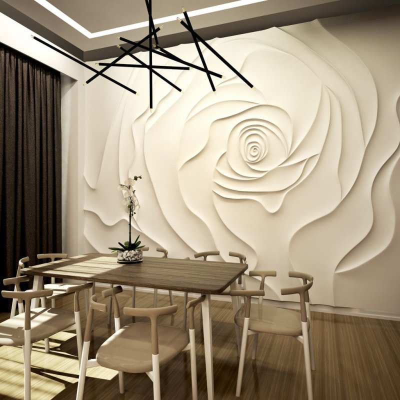 Gypsum 3 d panel in the interior