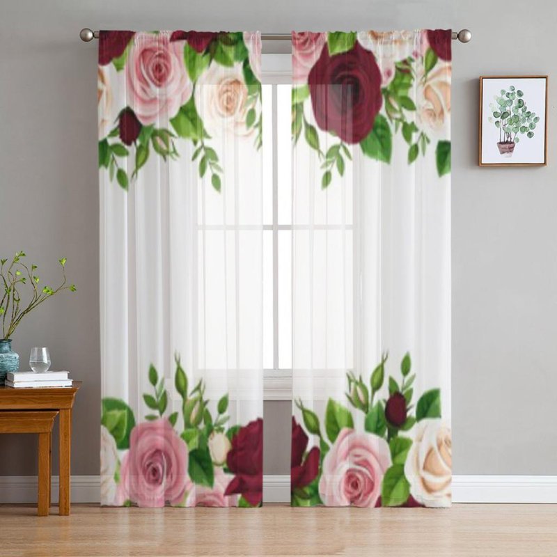 Curtains with roses