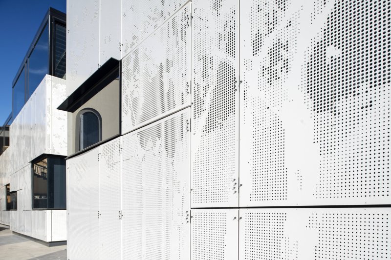 Perforated facade panels