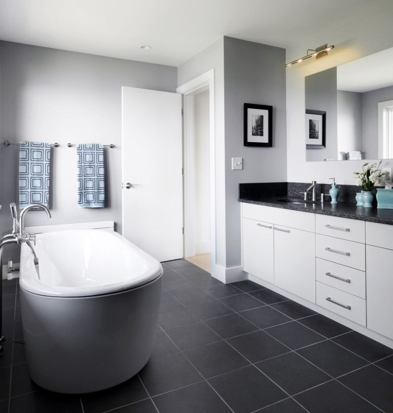 White gray bathroom