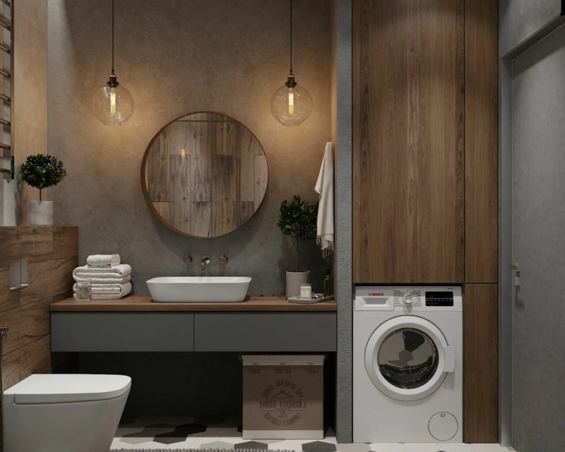 Bathroom design with washing machine