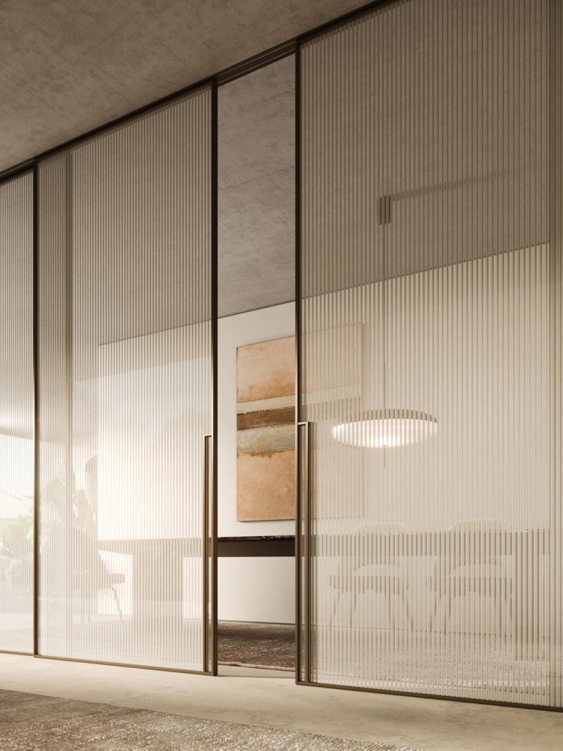 Glass sliding partition