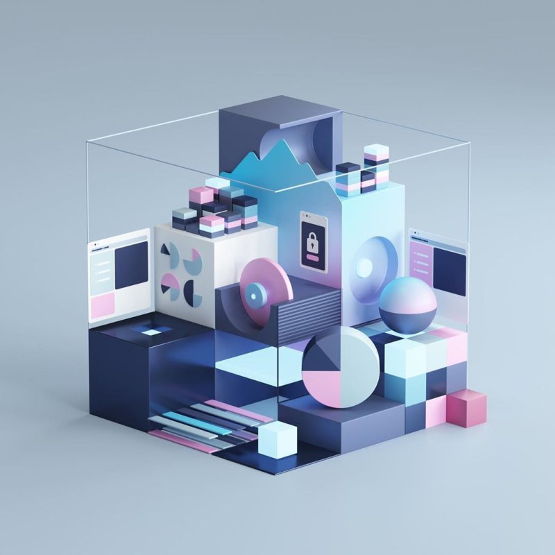 3D composition is abstract