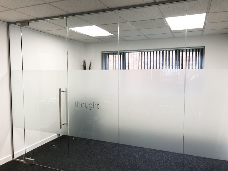 Glass partition to the office