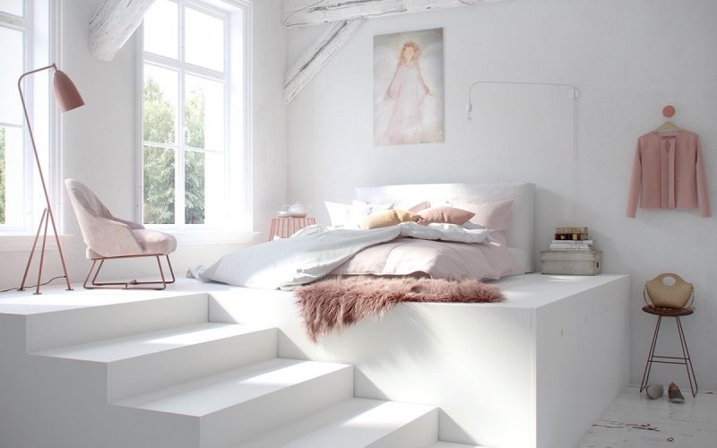 A bedroom for a girl in a modern style