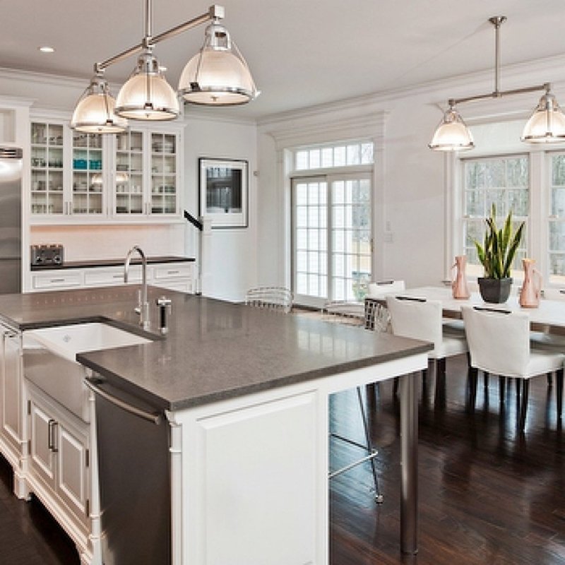 Kitchen with a island in a private house