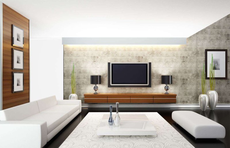 Living room design in the style of minimalism