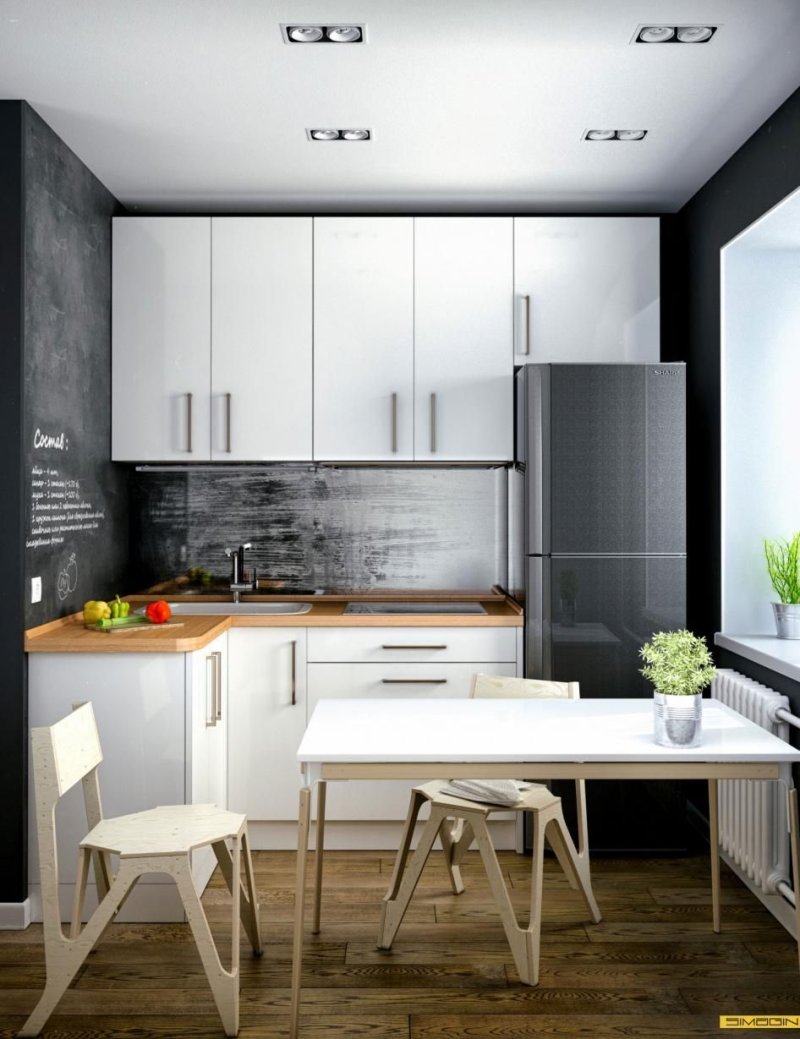 Small kitchen design in a modern style