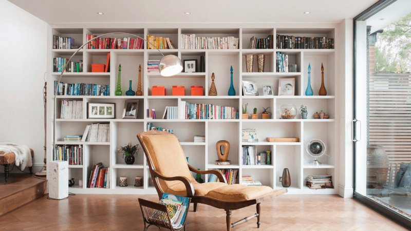 Interior with book shelves