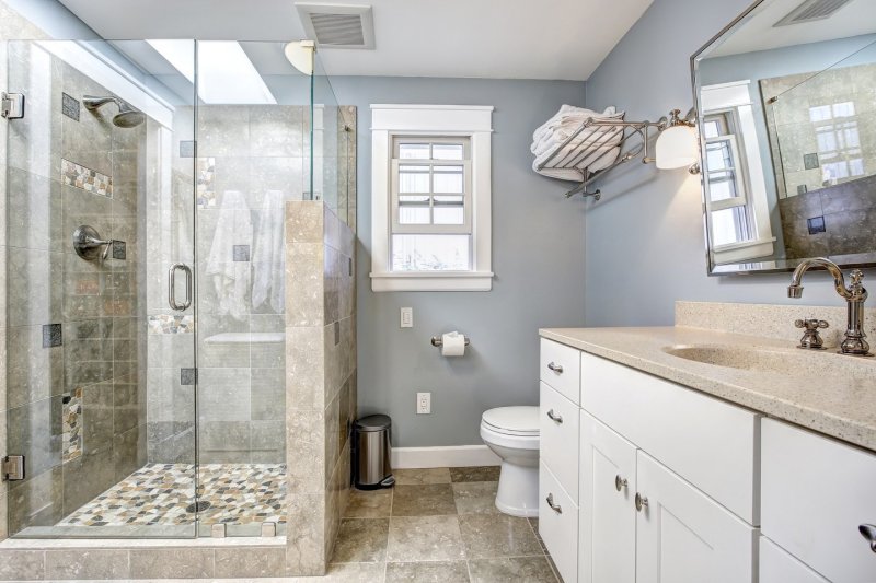 Bathroom interior with shower