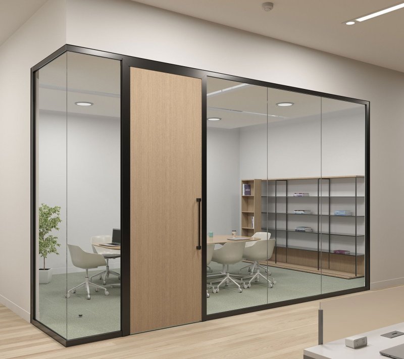 Glass partition to the office