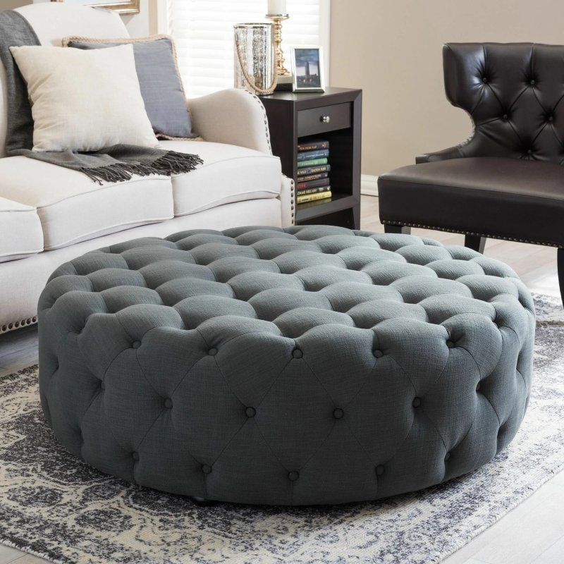 The ottoman is round