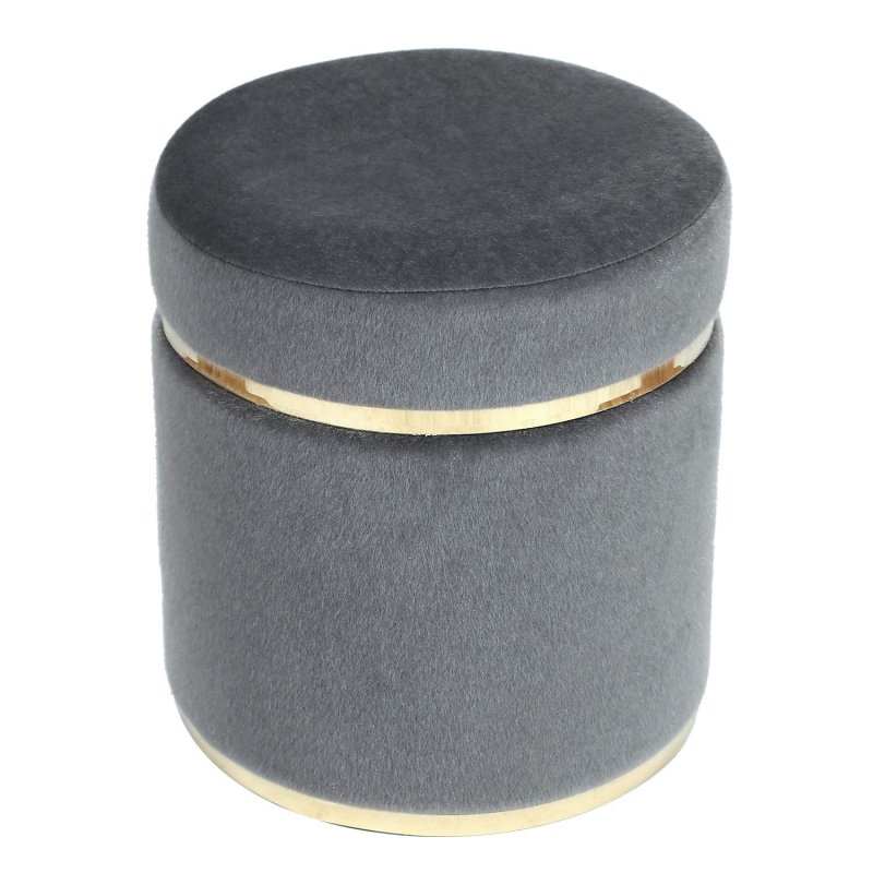 Gray ottoman with gold