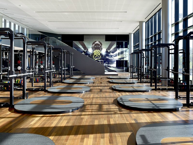 The interior of the gym